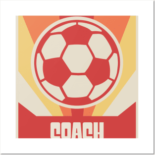 COACH - Vintage Style Soccer Coach Poster Posters and Art